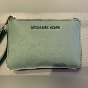 Michael Kors Light Green Zip Wristlet